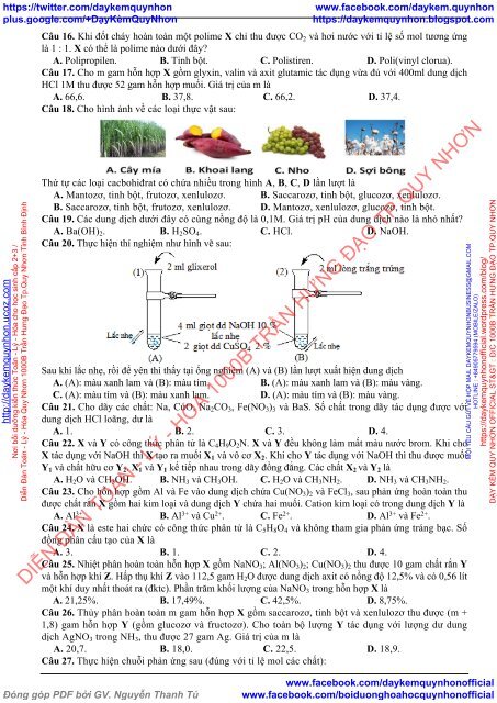 BỘ ĐỀ BIÊN SOẠN THEO CẤU TRÚC ĐỀ MINH HỌA CỦA BỘ GIÁO DỤC NĂM 2019 - MÔN THI THÀNH PHẦN HÓA HỌC - 17  ĐỀ CÓ HƯỚNG DẪN GIẢI CHI TIẾT