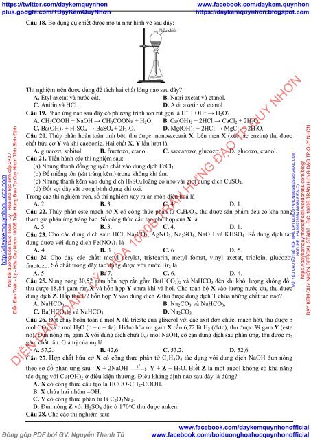 BỘ ĐỀ BIÊN SOẠN THEO CẤU TRÚC ĐỀ MINH HỌA CỦA BỘ GIÁO DỤC NĂM 2019 - MÔN THI THÀNH PHẦN HÓA HỌC - 17  ĐỀ CÓ HƯỚNG DẪN GIẢI CHI TIẾT