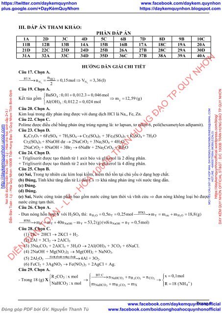 BỘ ĐỀ BIÊN SOẠN THEO CẤU TRÚC ĐỀ MINH HỌA CỦA BỘ GIÁO DỤC NĂM 2019 - MÔN THI THÀNH PHẦN HÓA HỌC - 17  ĐỀ CÓ HƯỚNG DẪN GIẢI CHI TIẾT