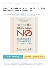 (PDF) When the Body Says No: Exploring the Stress-Disease Connection | Used