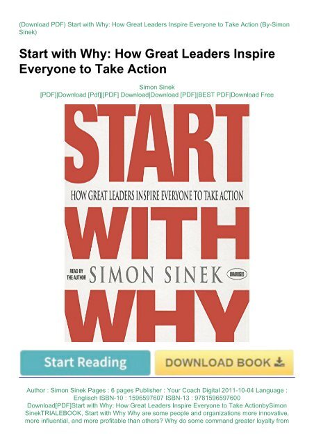 Start with why book free Start with why book free