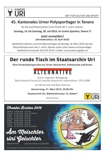 11.2019 Uristier ­ Der Urner Gratisanzeiger