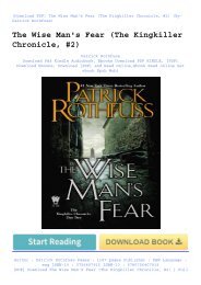 [PDF] Download The Wise Man's Fear (The Kingkiller Chronicle, #2) | Full Online