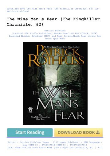 [PDF] Download The Wise Man's Fear (The Kingkiller Chronicle, #2) | Full Online