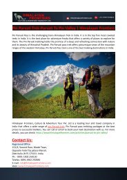 Pin Parvati Trek-Parvati To Pin Valley-Himalayan Frontiers