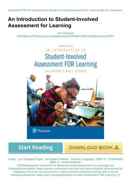 [PDF]DownloadAn Introduction to Student-Involved Assessment for ...