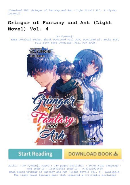 Read eBook Grimgar of Fantasy and Ash Novel) Vol. 4 | Available