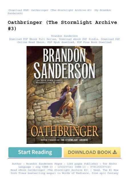 Read eBook Oathbringer (The Stormlight Archive #3) | Used