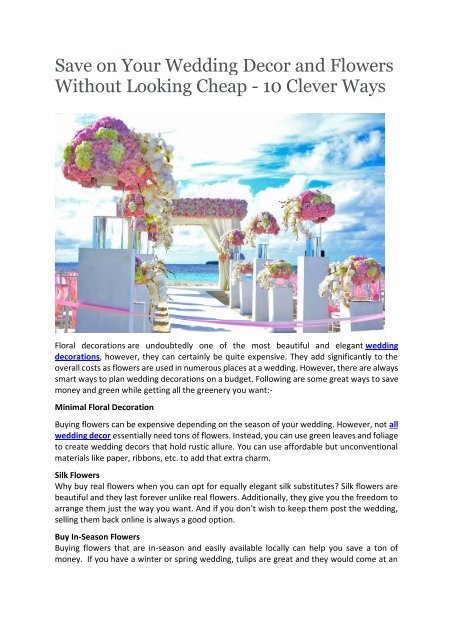 looking for wedding decorations