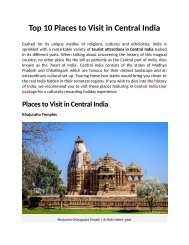 Top 10 Places to Visit in Central India