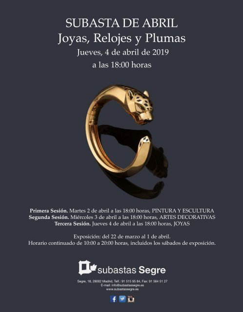 Subasta Joyas Abril 2019