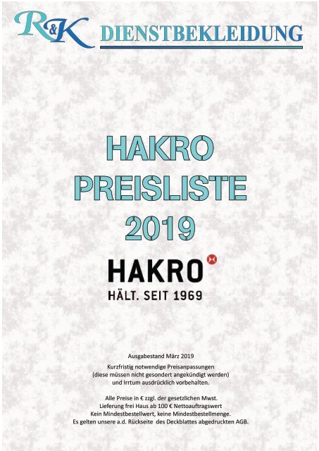2019 Hakro Preisliste