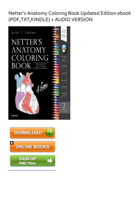 Download Original Netter Anatomy Coloring Book Pdf Download - hd ...