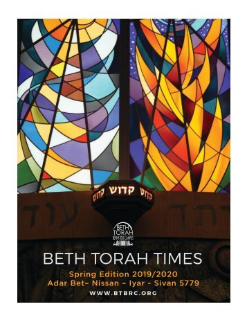 BETH TORAH TIMES Spring Edition 2019/2020