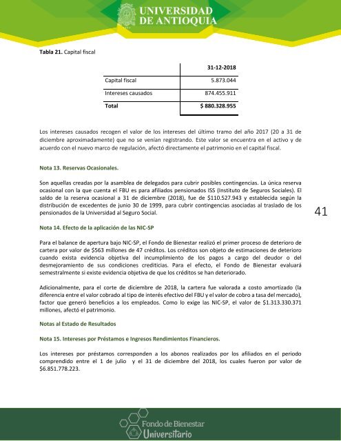 INFORME DE GESTIÓN Y RESULTADOS FBU SEGUNDO SEMESTRE 2018 F