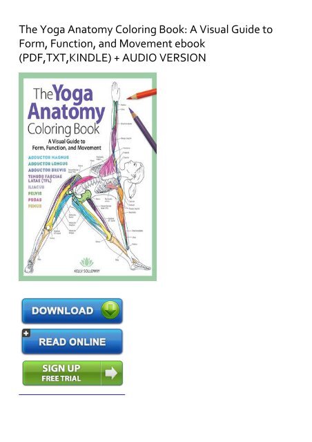 Download Jackpot The Yoga Anatomy Coloring Book A Visual Guide To Form Function And Movement Ebook Pdf