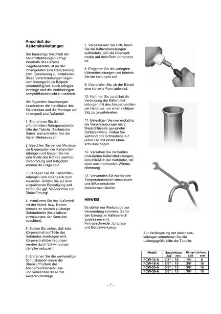 Installations- und Bedienungsanleitung - KRONE Kälte & Klima GmbH