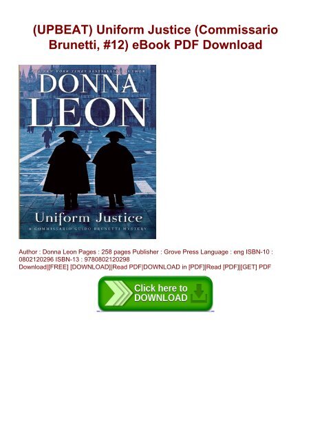 Upbeat Uniform Justice Commissario Brunetti 12 Ebook Pdf Download