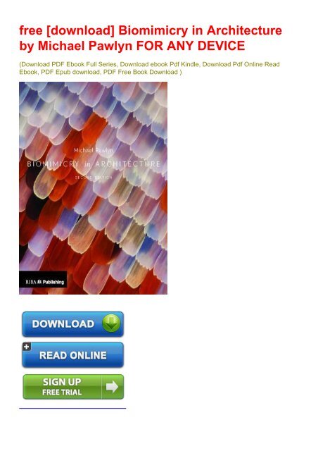 free [download] Biomimicry in Architecture by Michael Pawlyn FOR ANY DEVICE