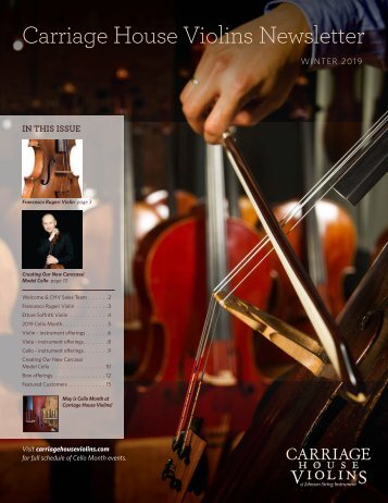 Carriage House Violins Newsletter - Winter 2019