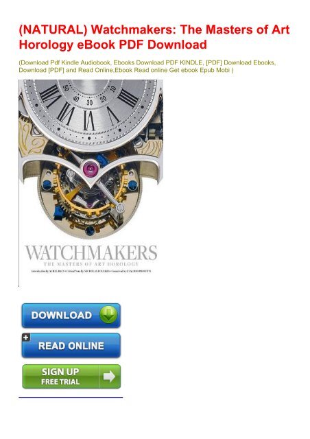 watchmaking books pdf