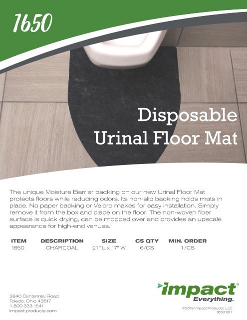 1650 Disposable Urinal Floor Mat (16501811)