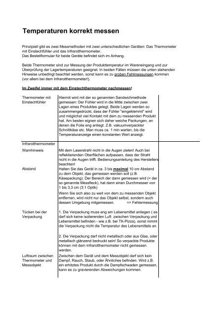 Temperaturen korrekt messen - Heimburger