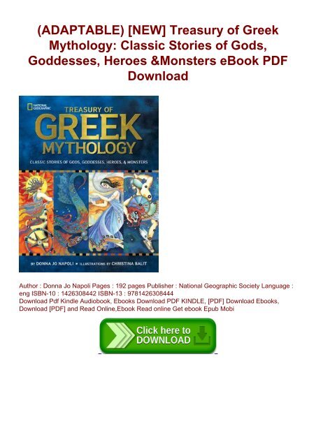 (ADAPTABLE) [NEW] Treasury of Greek Mythology: Classic Stories of Gods