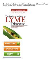 Read eBook The Beginner's Guide to Lyme Disease: Diagnosis and Treatment Made Simple | Available