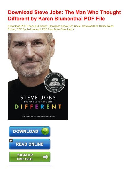 Download Steve Jobs: The Man Who Thought Different by Karen Blumenthal PDF File