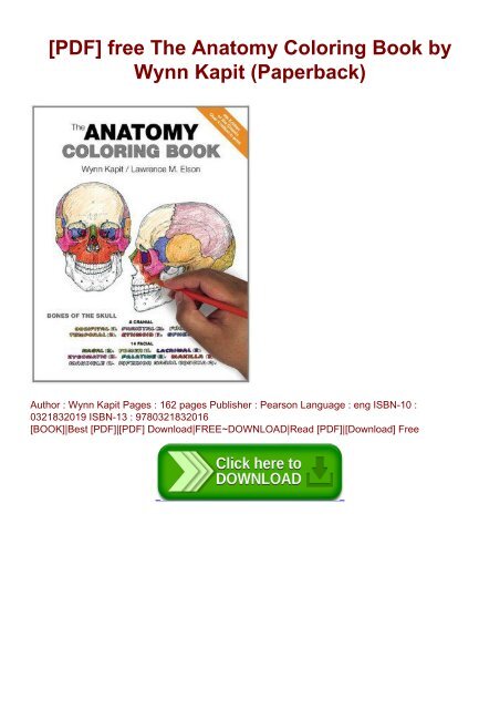 Download Pdf Free The Anatomy Coloring Book By Wynn Kapit Paperback