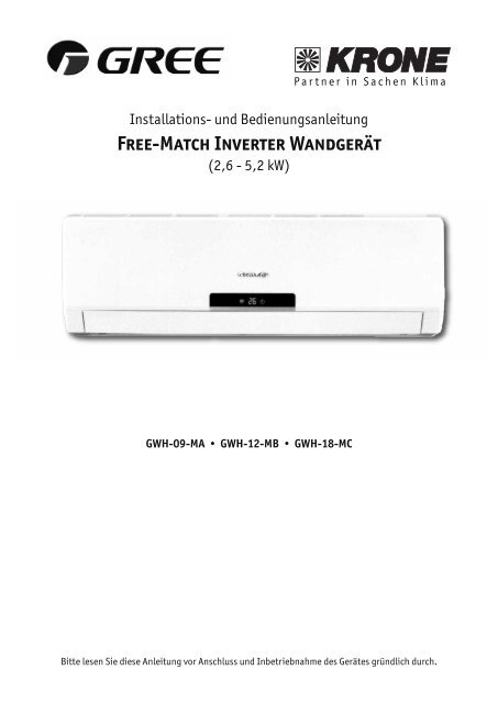 Free-Match Inverter Wandgerät