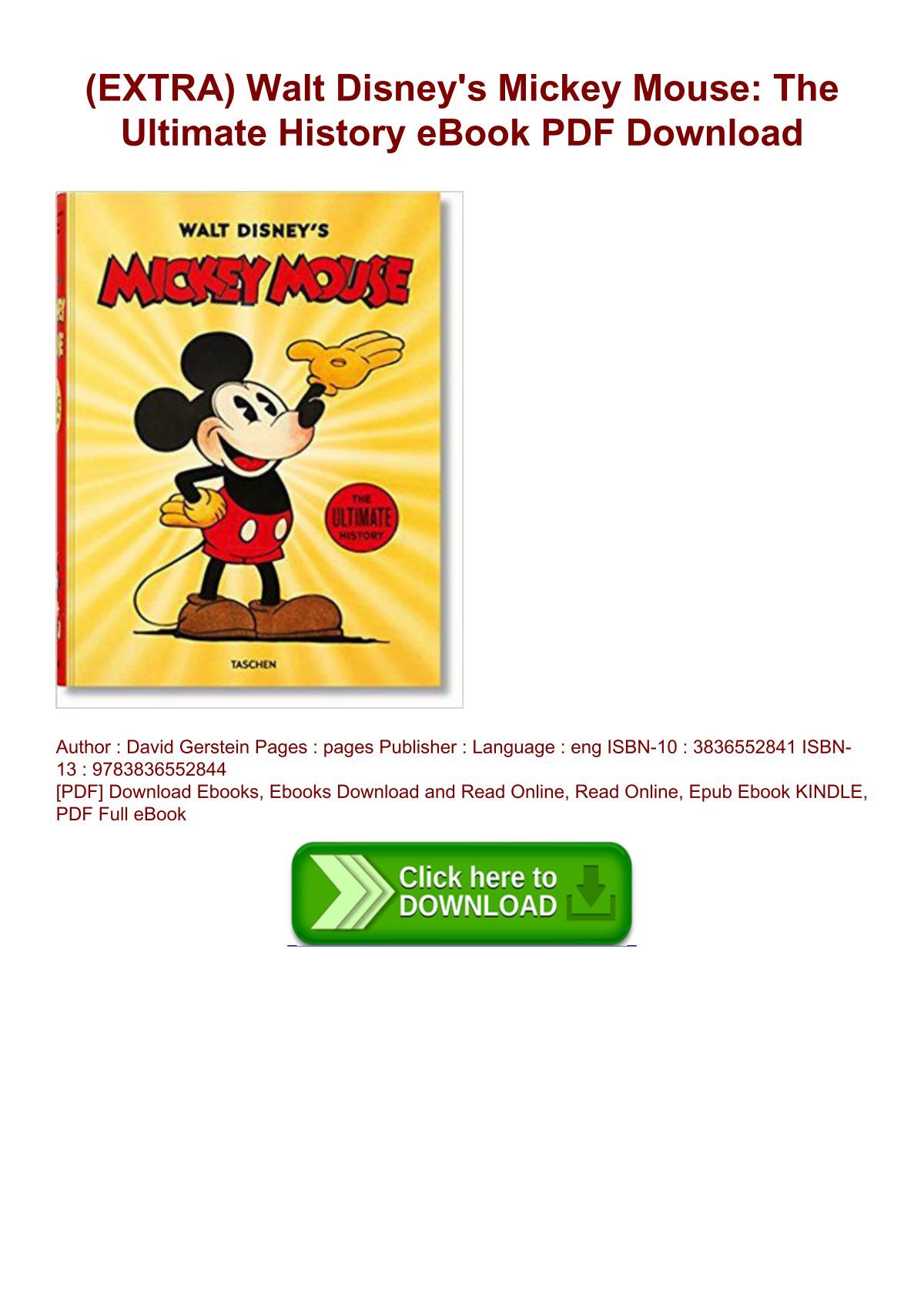 EXTRA) Walt Disney's Mickey Mouse: The Ultimate History eBook PDF