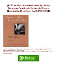 [PDF] Online Open Me Carefully: Emily Dickinson's Intimate Letters to Susan Huntington Dickinson Book PDF EPUB