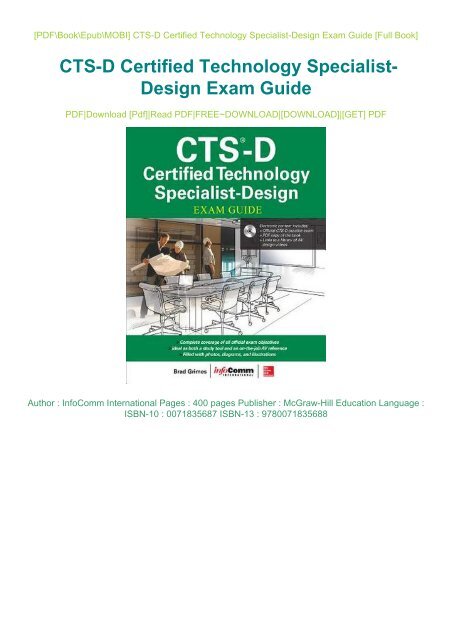 PDF DOWNLOAD Free eBook CTS-D Certified Technology Specialist-Design Exam Guide Online Book