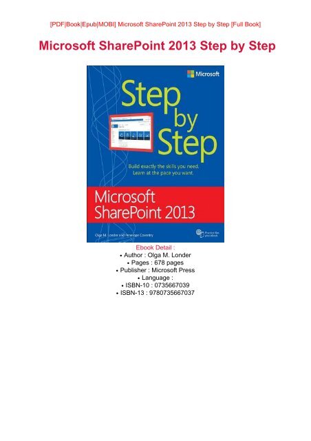 ONLINE PDF Read Online Microsoft SharePoint 2013 Step by Step Full PDF