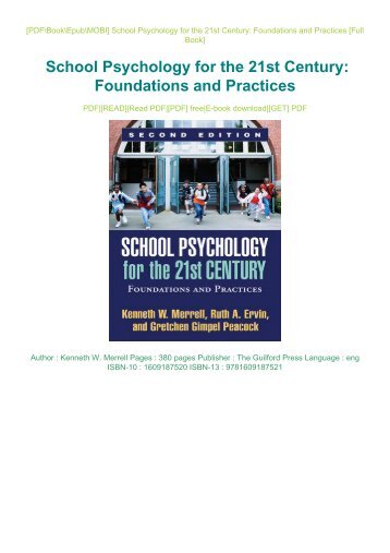 READ PDF Online PDF School Psychology for the 21st Century: Foundations and Practices Full Pages