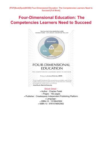 PDF DOWNLOAD eBook Free Four-Dimensional Education: The Competencies Learners Need to Succeed Full PDF