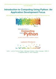 PDF DOWNLOAD eBook Free Introduction to Computing Using Python: An Application Development Focus Full PDF