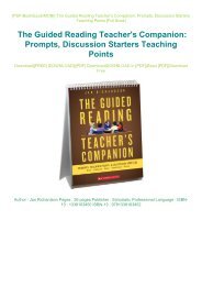 PDF DOWNLOAD Read Online The Guided Reading Teacher's Companion: Prompts, Discussion Starters  Teaching Points eBook PDF