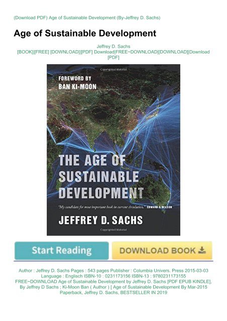 The Age of Sustainable Development PDF Free Download 64 bit
