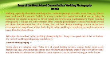 Some of the Most Adored Current Indian Wedding Photography Trends