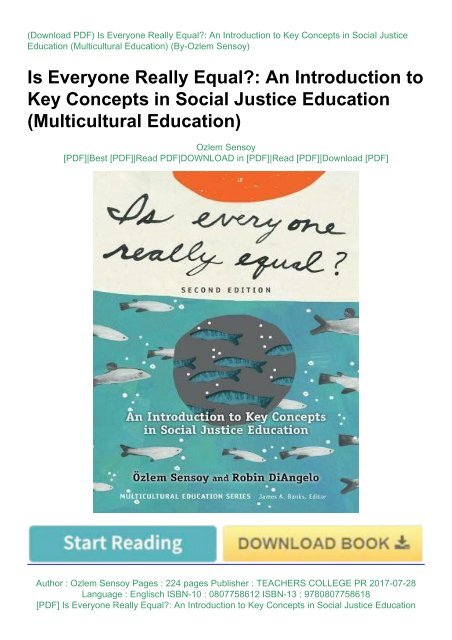 An Introduction to Key Concepts in Social Justice Education Is Everyone Really Equal?