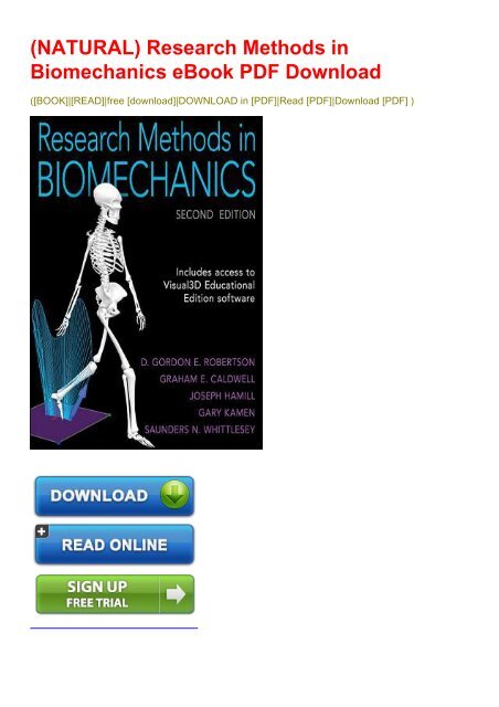 (NATURAL) Research Methods in Biomechanics eBook PDF Download