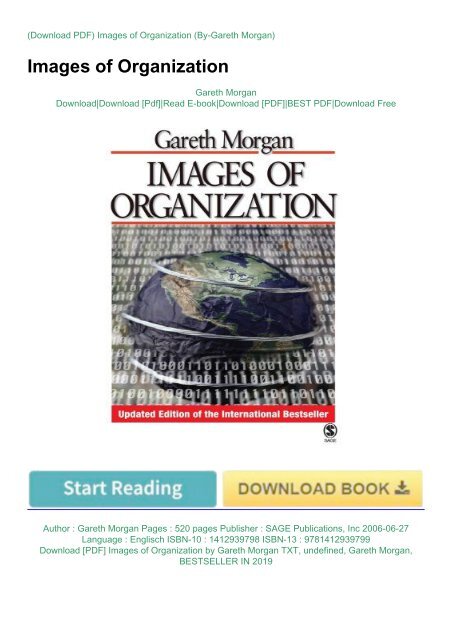 Download [PDF] Images of Organization by Gareth Morgan TXT