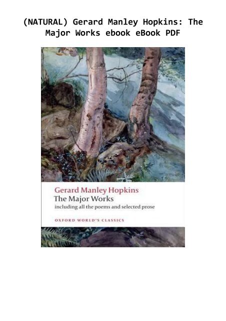 (NATURAL) Gerard Manley Hopkins: The Major Works ebook eBook PDF