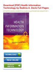 Download [PDF] Health Information Technology by Nadinia A. Davis Full Pages 