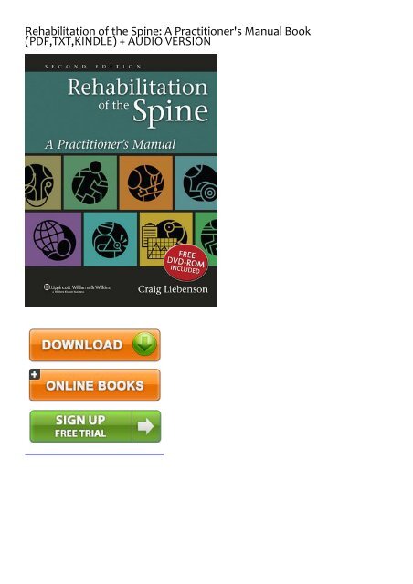 Reliable Rehabilitation Of The Se A Practitioner S Manual Ebook Pdf Download