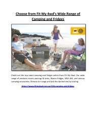 Choose from Fit My 4wd’s Wide Range of Camping and Fridges