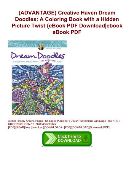 Advantage Creative Haven Dream Doodles A Coloring Book With A Hidden Picture Twist Ebook Pdf